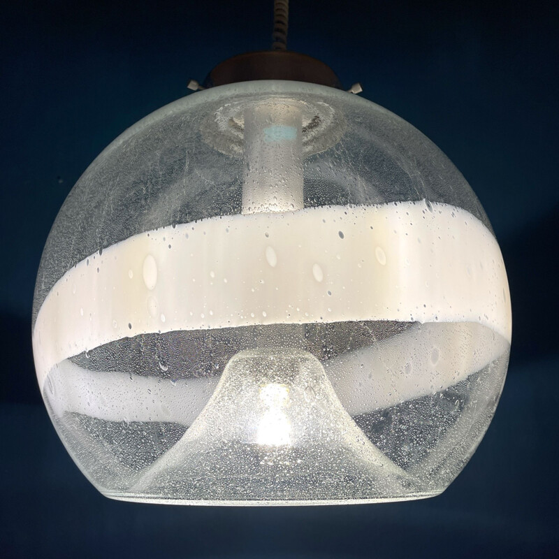 Lámpara de suspensión vintage de cristal de Murano de Ettore Fantasia y Gino Poli para Sothis Murano, Italia 1960