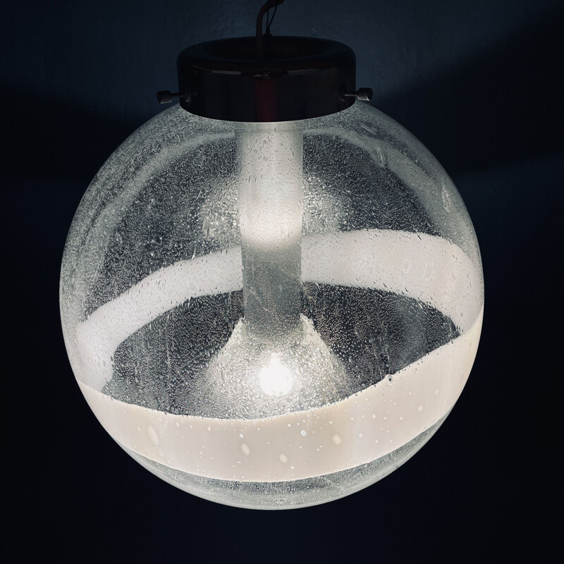 Lámpara de suspensión vintage de cristal de Murano de Ettore Fantasia y Gino Poli para Sothis Murano, Italia 1960