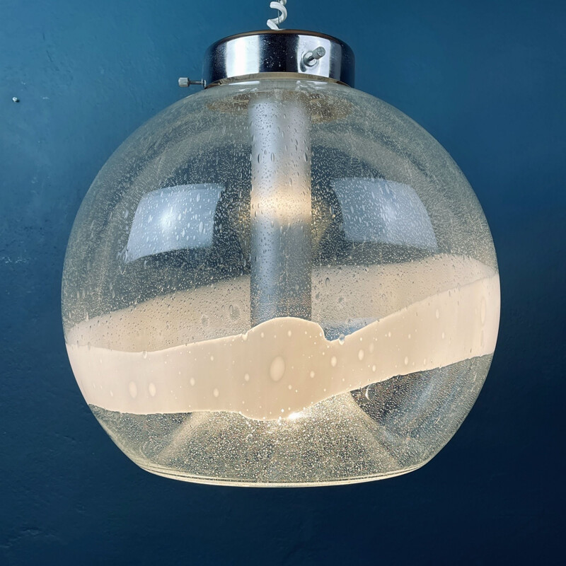 Vintage Murano glass pendant lamp by Ettore Fantasia and Gino Poli for Sothis Murano, Italy 1960s