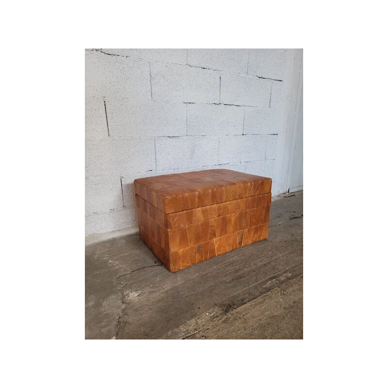 Vintage leather patchwork chest from De Sede