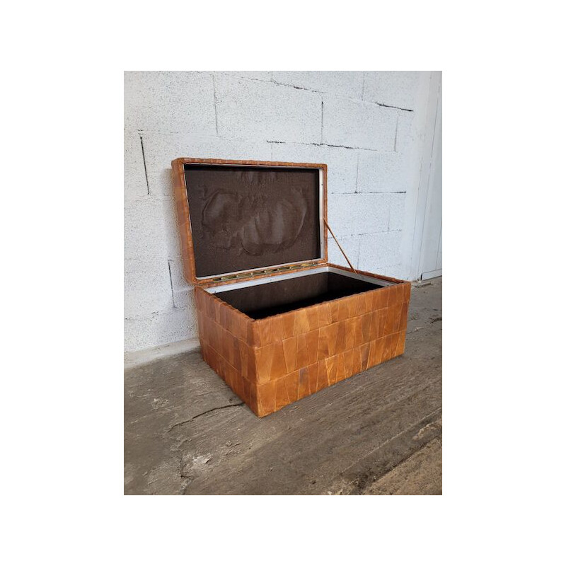 Vintage leather patchwork chest from De Sede