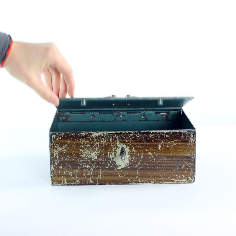 Vintage safe deposit box, Czechoslovakia 1930s