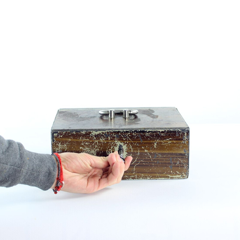 Vintage safe deposit box, Czechoslovakia 1930s