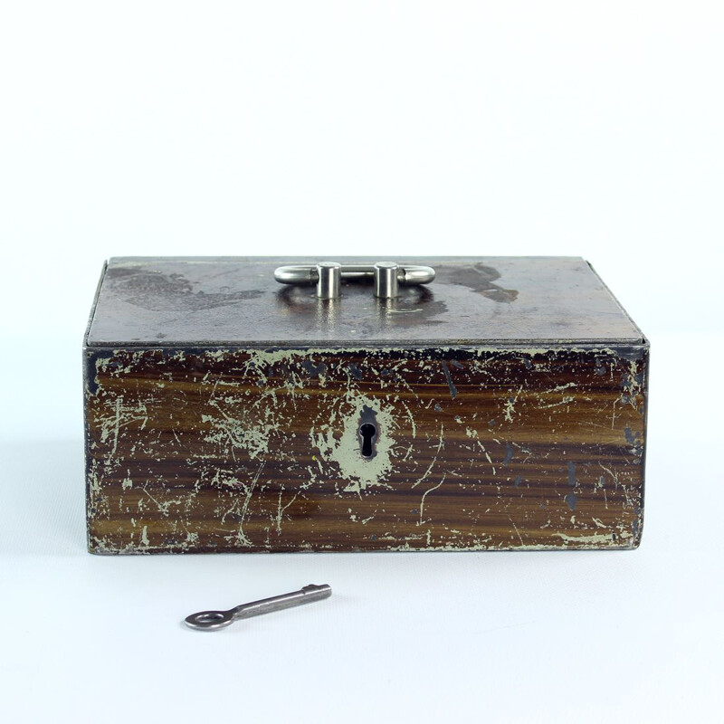 Vintage safe deposit box, Czechoslovakia 1930s