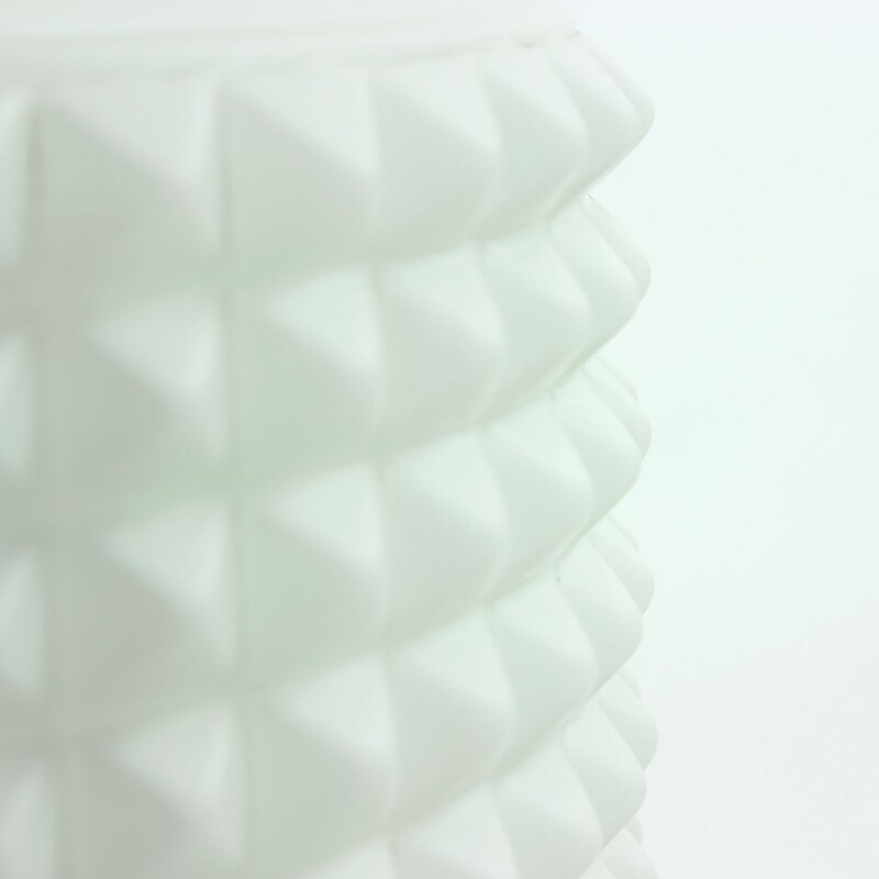 Vintage white glass pendant lamp by Napako, Czechoslovakia 1960