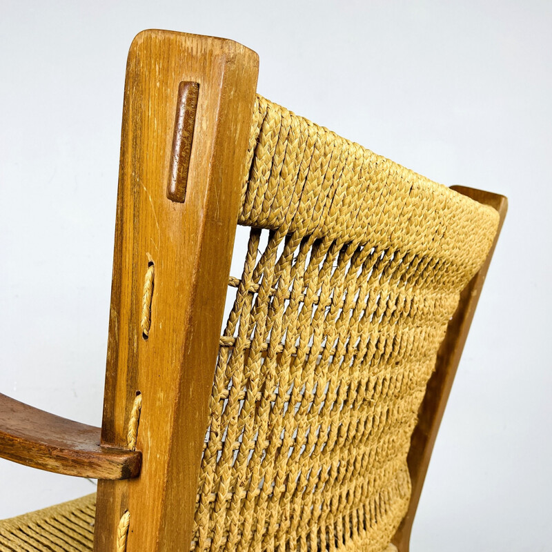 Pair of vintage rope patio armchairs, Italy 1970