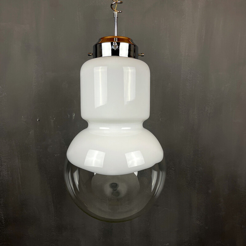 Vintage murano glass pendant lamp by Carlo Nason for Mazzega, Italy 1960