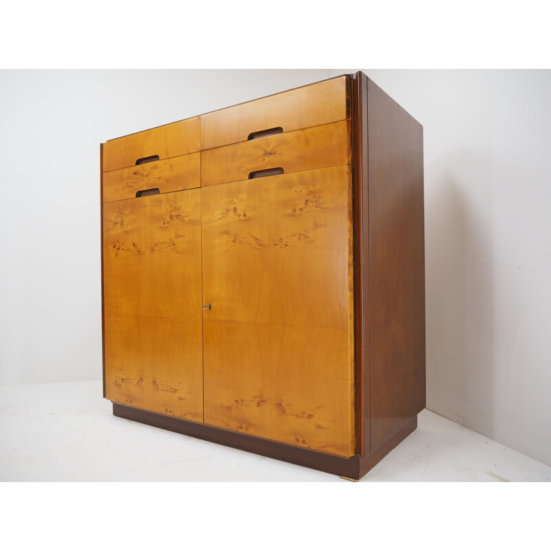 Vintage wooden chest of drawers, Czechoslovakia 1960