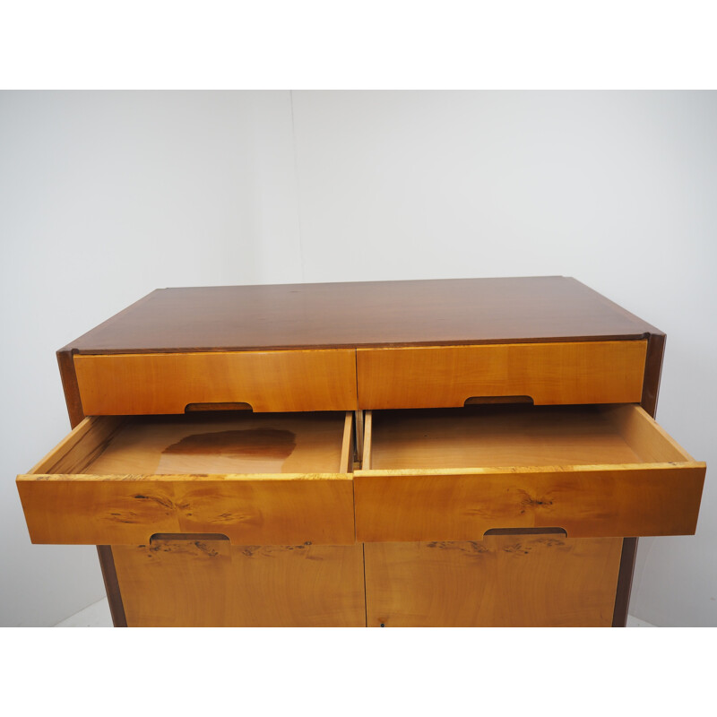 Vintage wooden chest of drawers, Czechoslovakia 1960