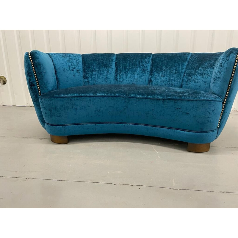 Danish vintage blue sofa, 1940s