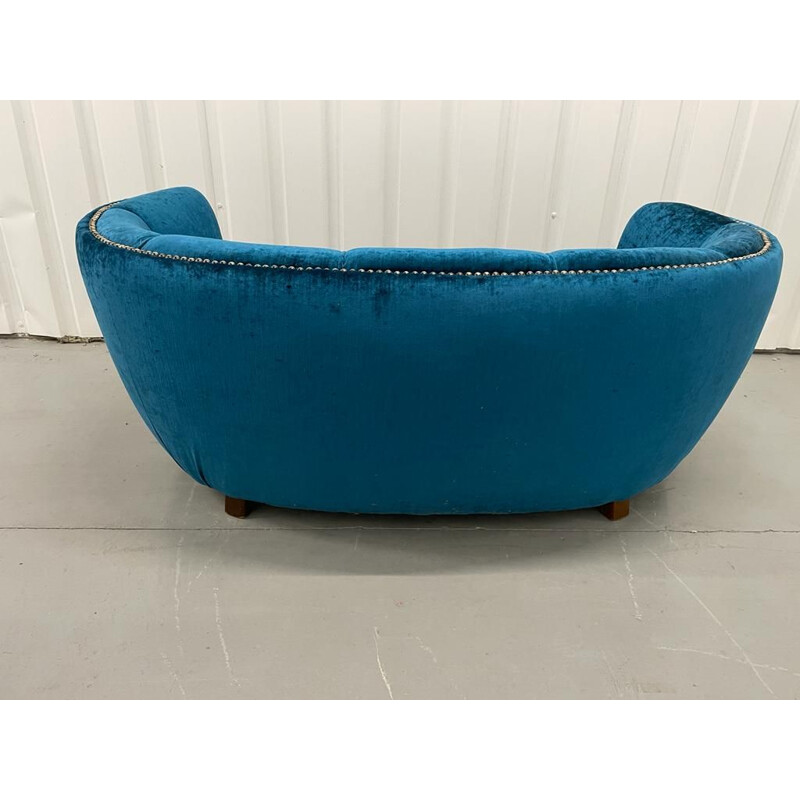 Dänisches blaues Vintage-Sofa, 1940