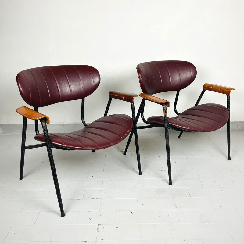 Pair of vintage armchairs by Gastone Rinaldi for Rima (Padua), Italy 1950s