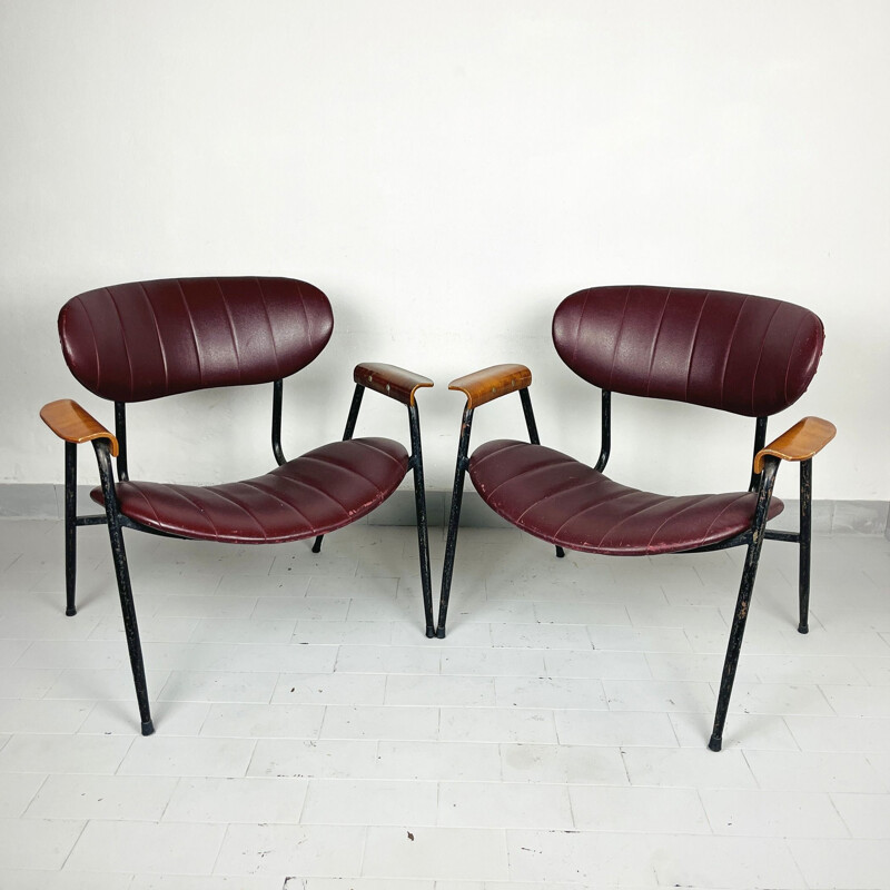 Pair of vintage armchairs by Gastone Rinaldi for Rima (Padua), Italy 1950s