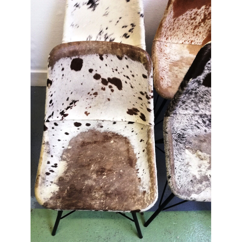 Chaise vintage en peau de vache
