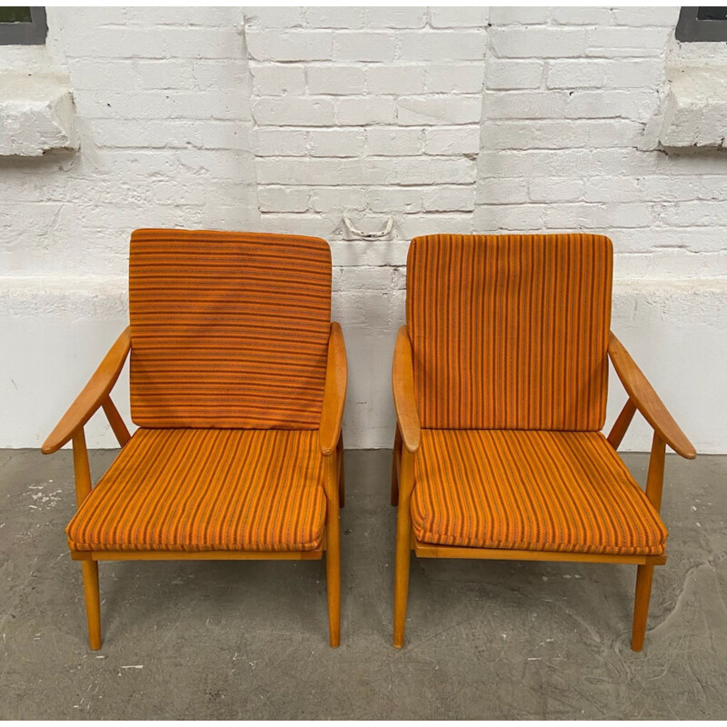 Pair of vintage armchairs Ton, 1960s