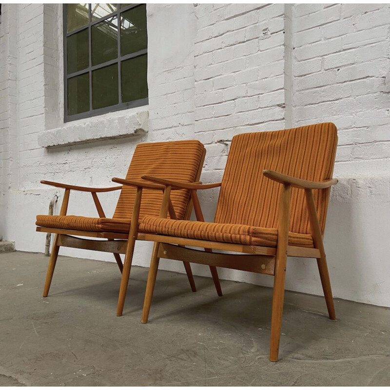 Pair of vintage armchairs Ton, 1960s