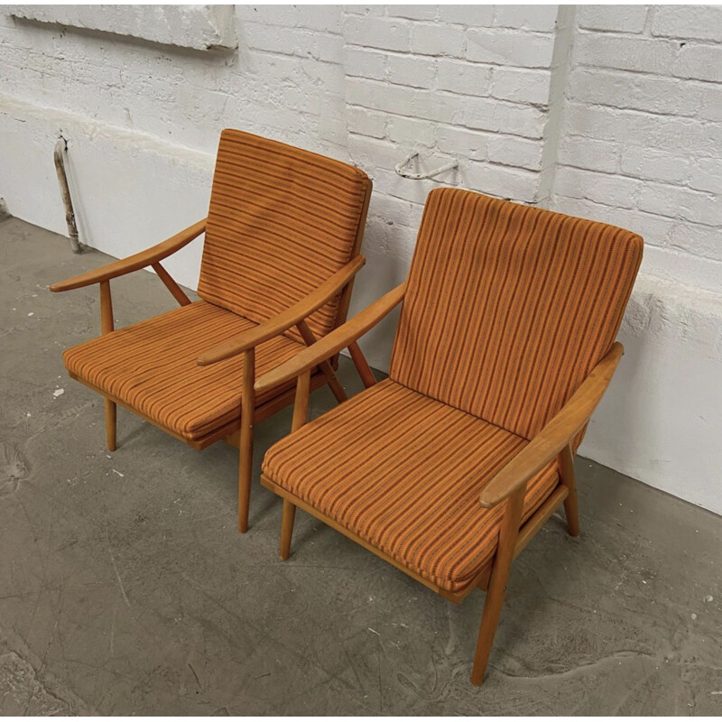 Paire de fauteuils vintage Ton, 1960