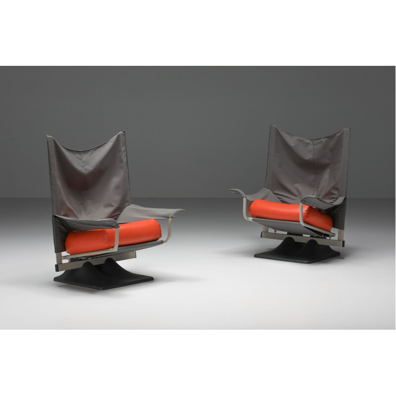 Pair of vintage armchairs "Aeo" by Paolo Deganello, 1973