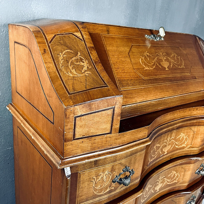 Vintage Venetiaanse houten secretaire, Italië 1960