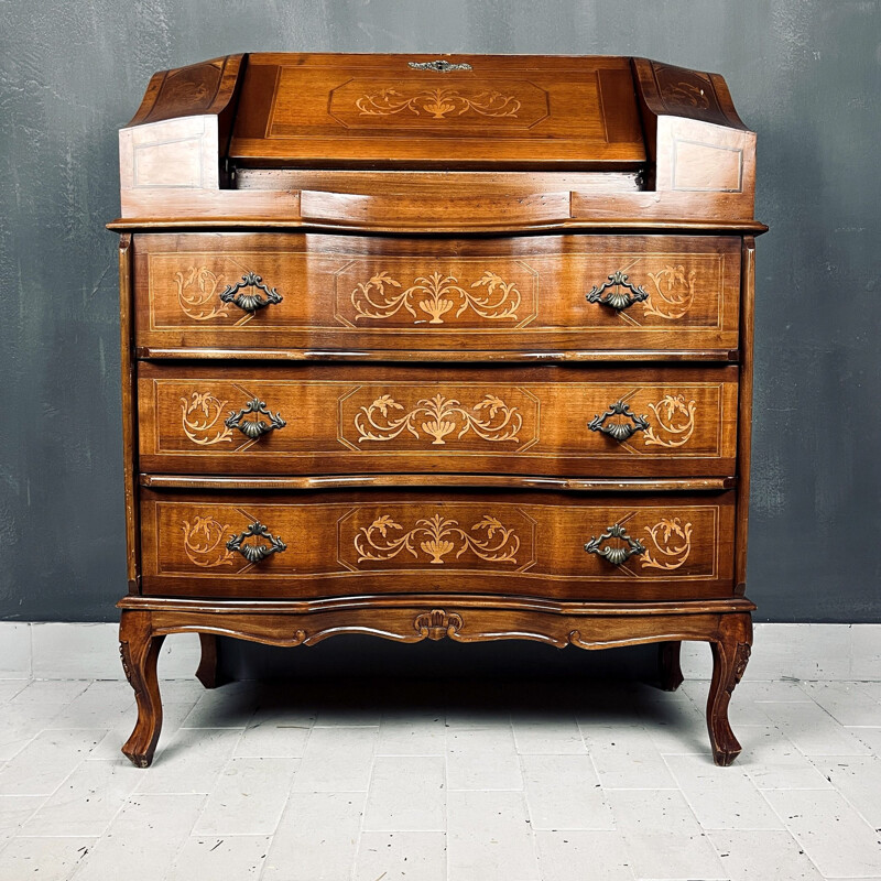 Vintage Venetiaanse houten secretaire, Italië 1960