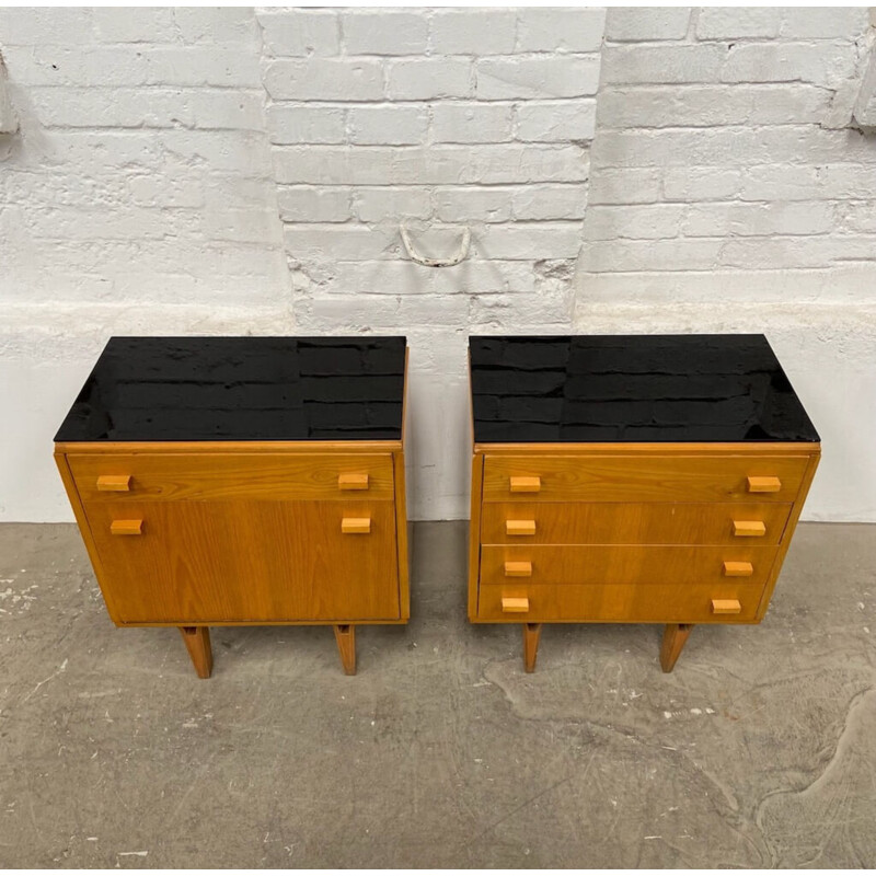 Pair of vintage night stands by Frantisek Mezulanik for Nový domov np Spišská Nová Ves, 1970s