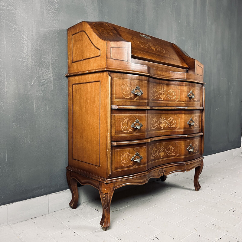 Vintage Venetiaanse houten secretaire, Italië 1960