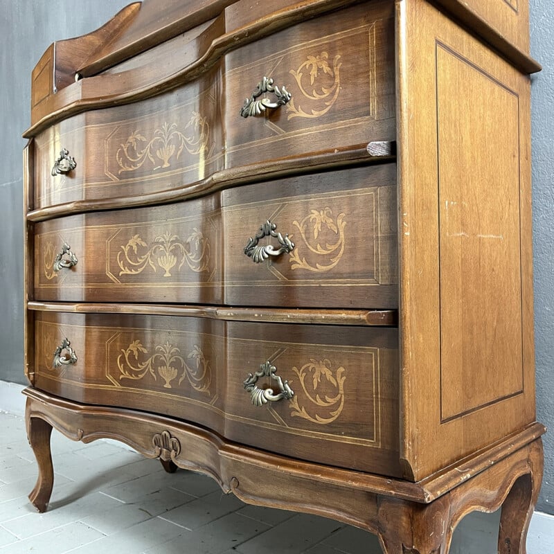 Vintage Venetian wood secretary, Italy 1960