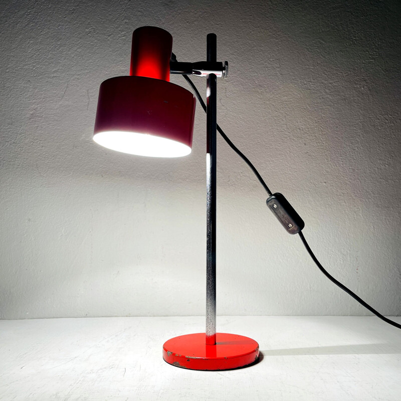 Lampe de bureau réglable rouge, Italie 1960