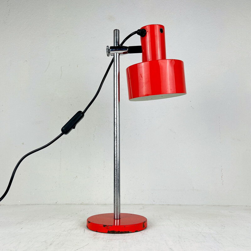 Mid-century adjustable red desk lamp, Italy 1960s