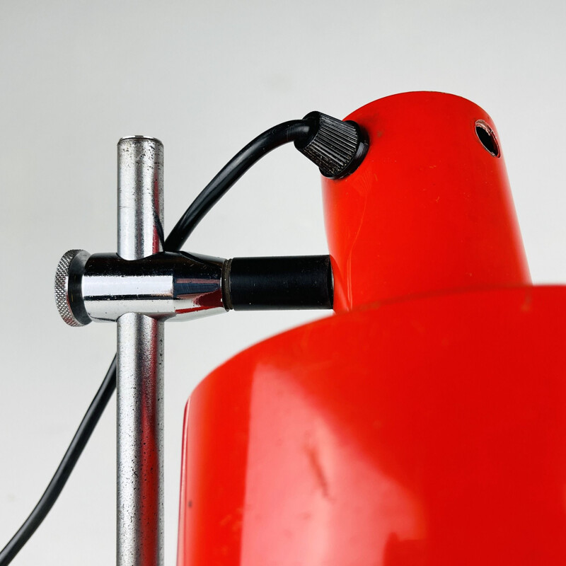 Mid-century adjustable red desk lamp, Italy 1960s