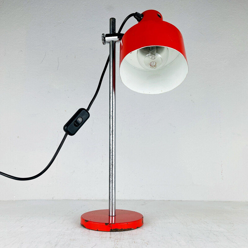 Mid-century adjustable red desk lamp, Italy 1960s