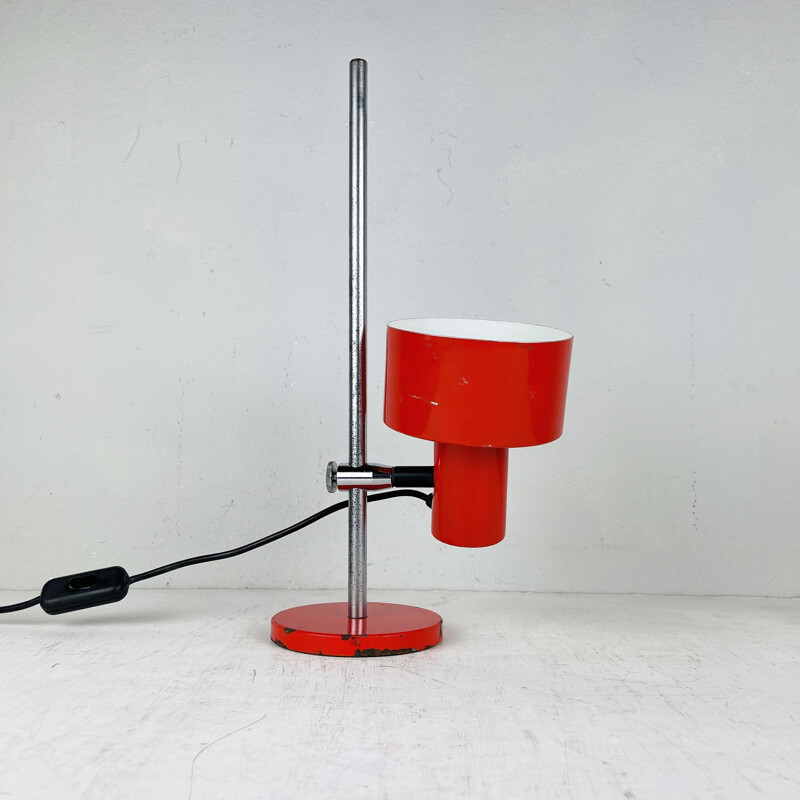 Mid-century adjustable red desk lamp, Italy 1960s