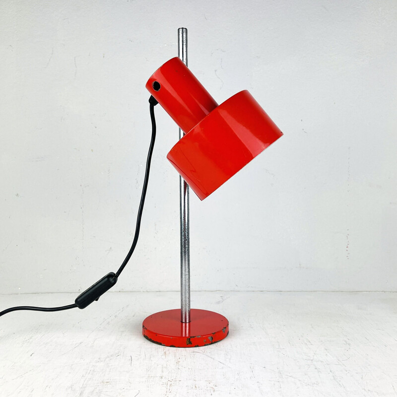 Mid-century adjustable red desk lamp, Italy 1960s