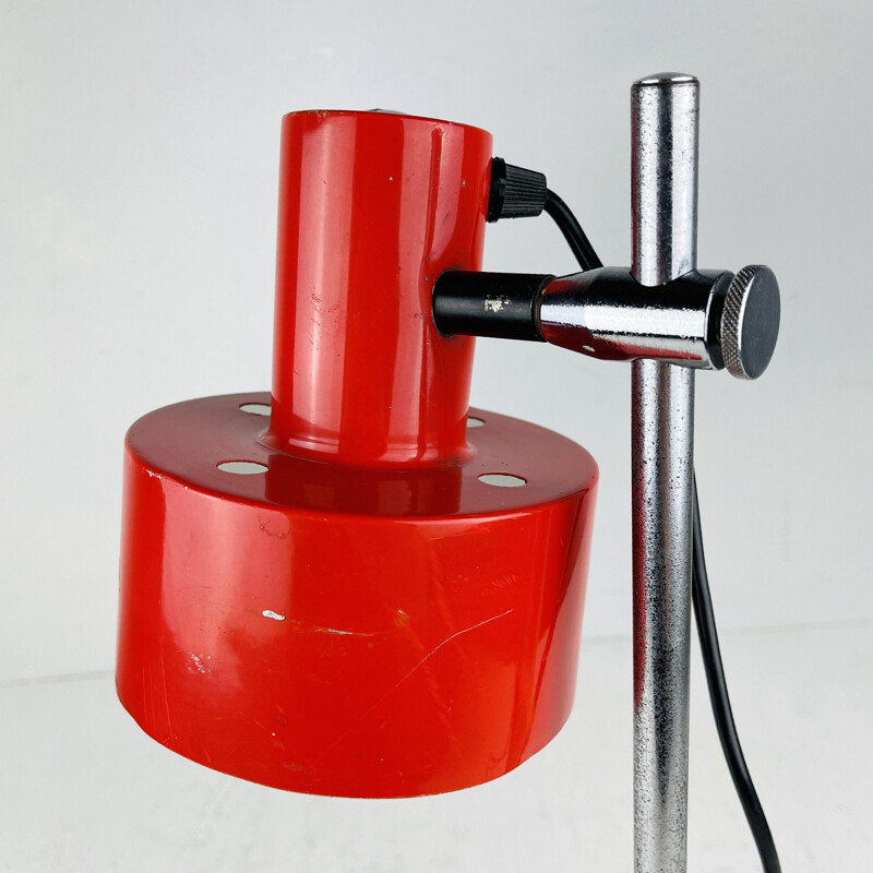 Mid-century adjustable red desk lamp, Italy 1960s