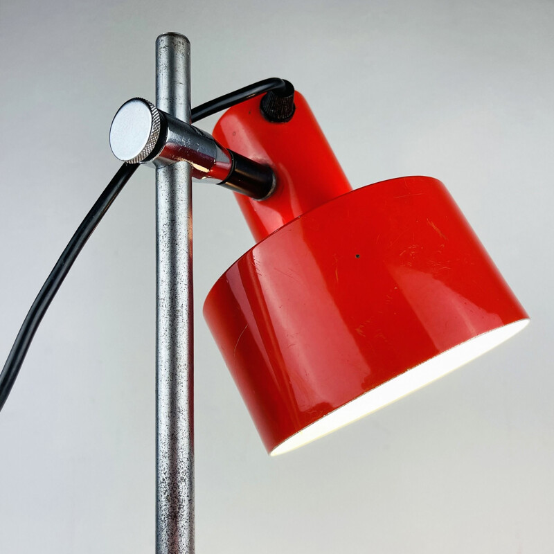 Mid-century adjustable red desk lamp, Italy 1960s