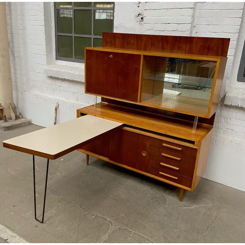 Vintage highboard with pull-out table, 1960s