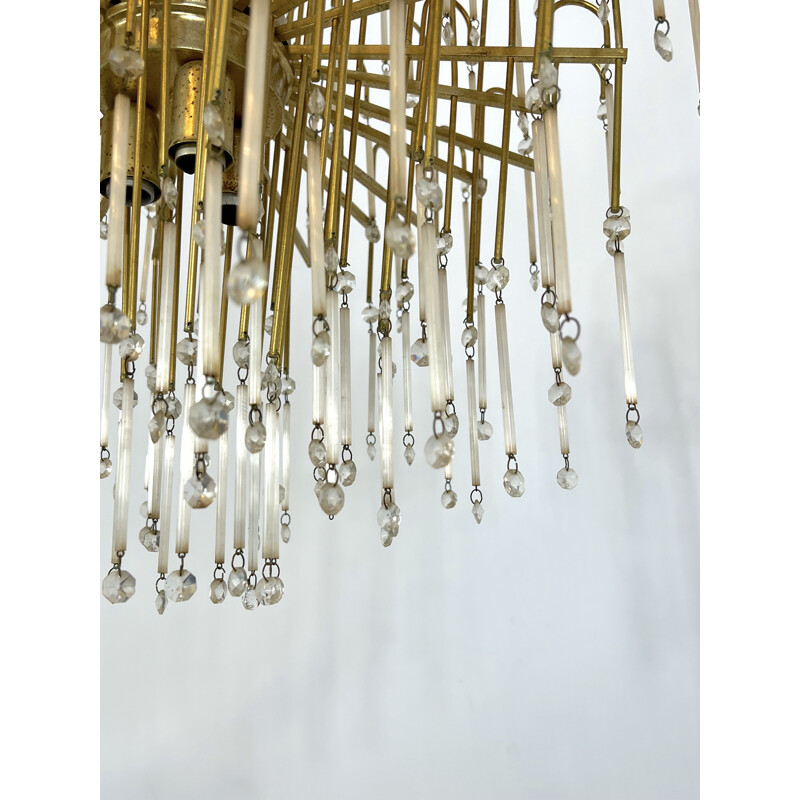 Mid-century Italian brass and glass chandelier, 1970s