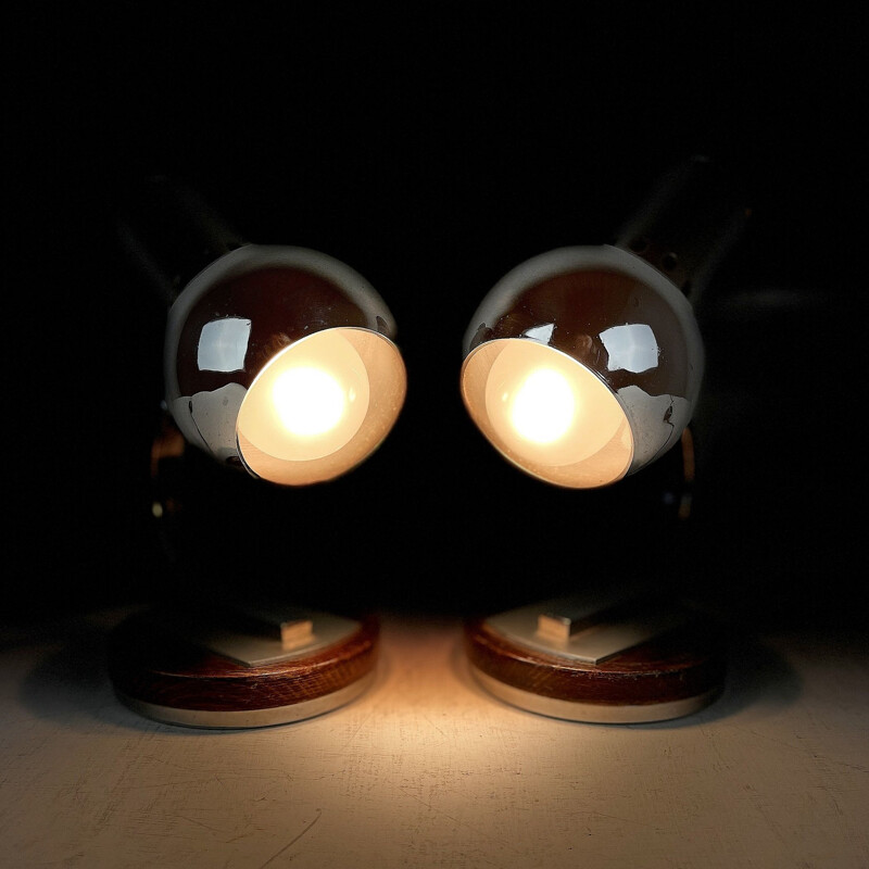 Pair of mid-century table lamps, Italy 1970s 