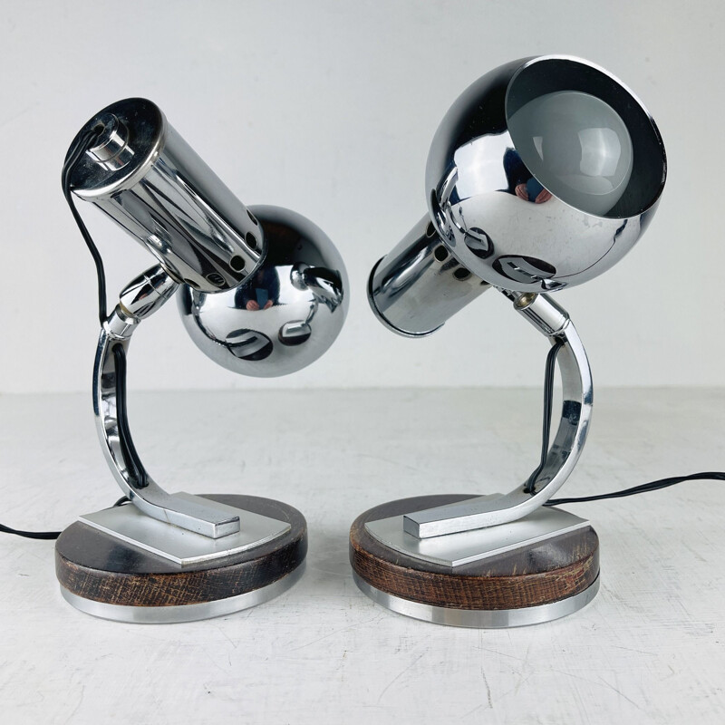 Pair of mid-century table lamps, Italy 1970s 