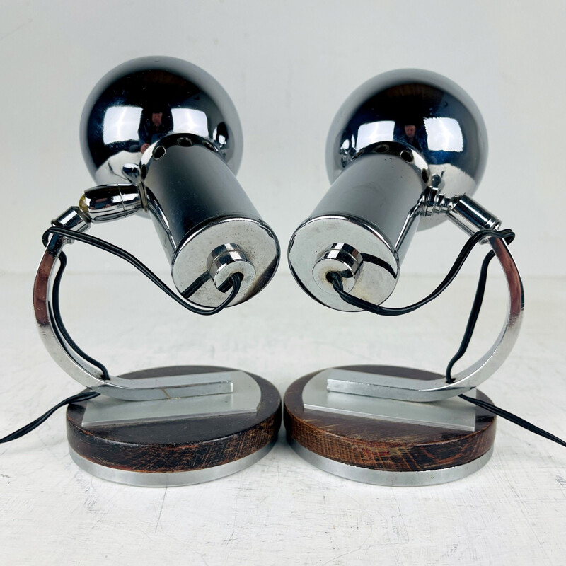 Pair of mid-century table lamps, Italy 1970s 