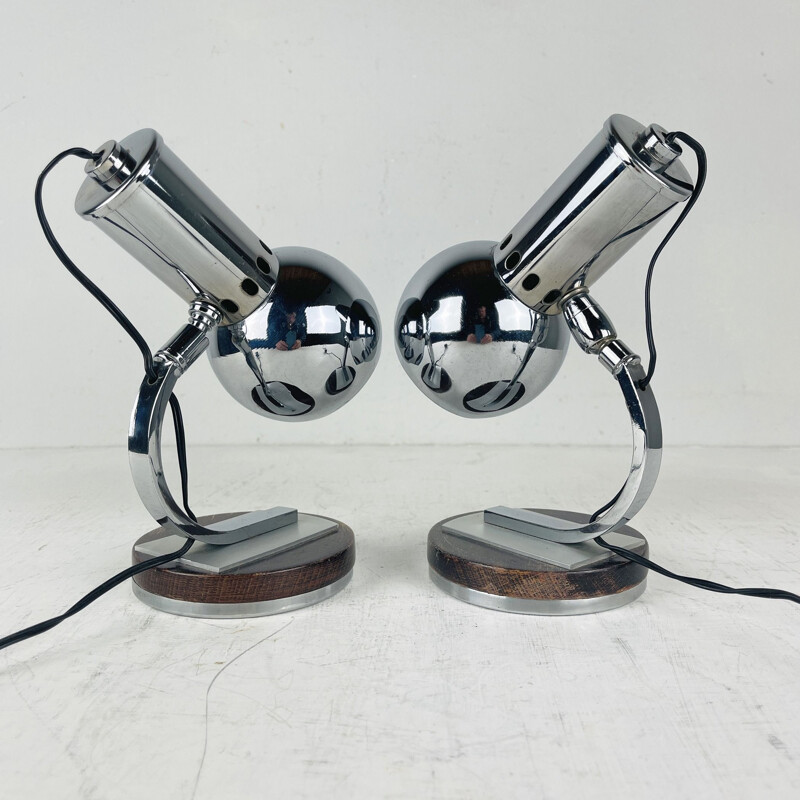 Pair of mid-century table lamps, Italy 1970s 