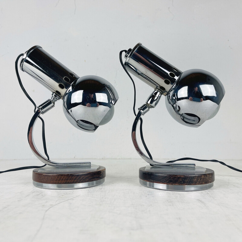 Pair of mid-century table lamps, Italy 1970s 