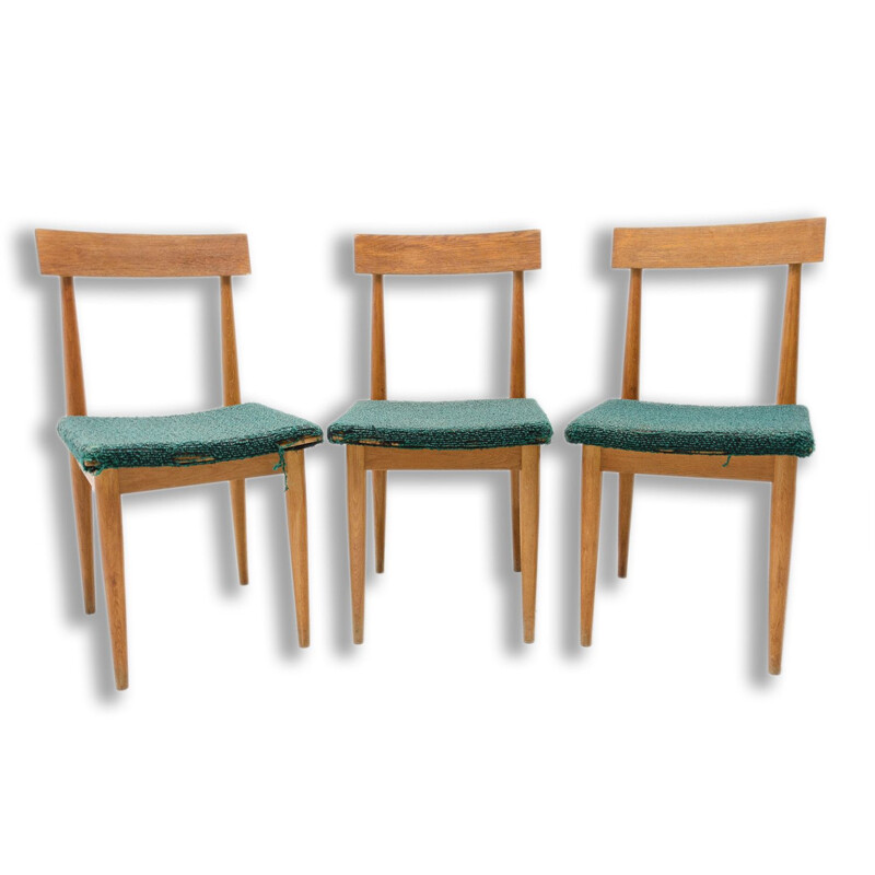 Conjunto de 3 cadeiras de madeira de faia vintage de Jitona, Checoslováquia 1970
