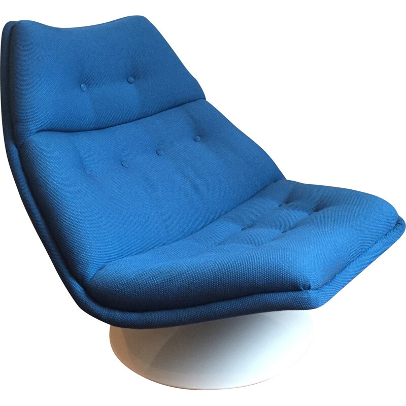 Artifort "F510" lounge chair in blue fabric, Geoffrey HARCOURT - 1960s