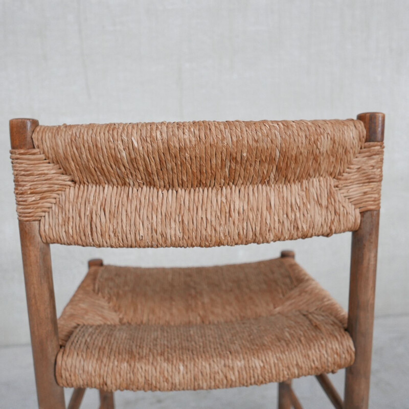 Set of 8 vintage "Dordogne" dining chairs by Charlotte Perriand, France 1960s