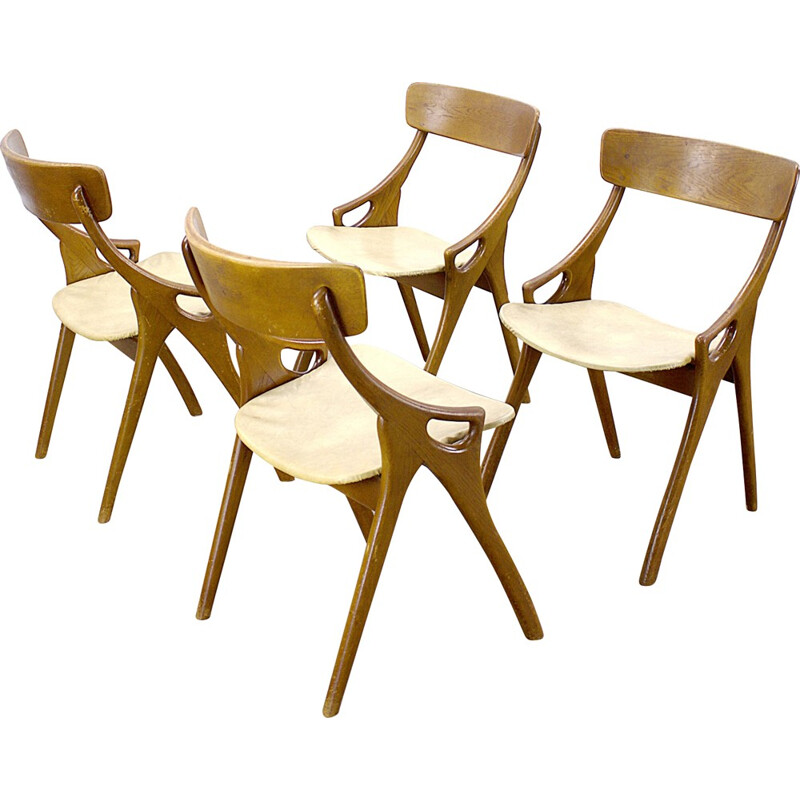 Set of 4 Mogens Kold chairs, Arne HOVMAND OLSEN - 1950s