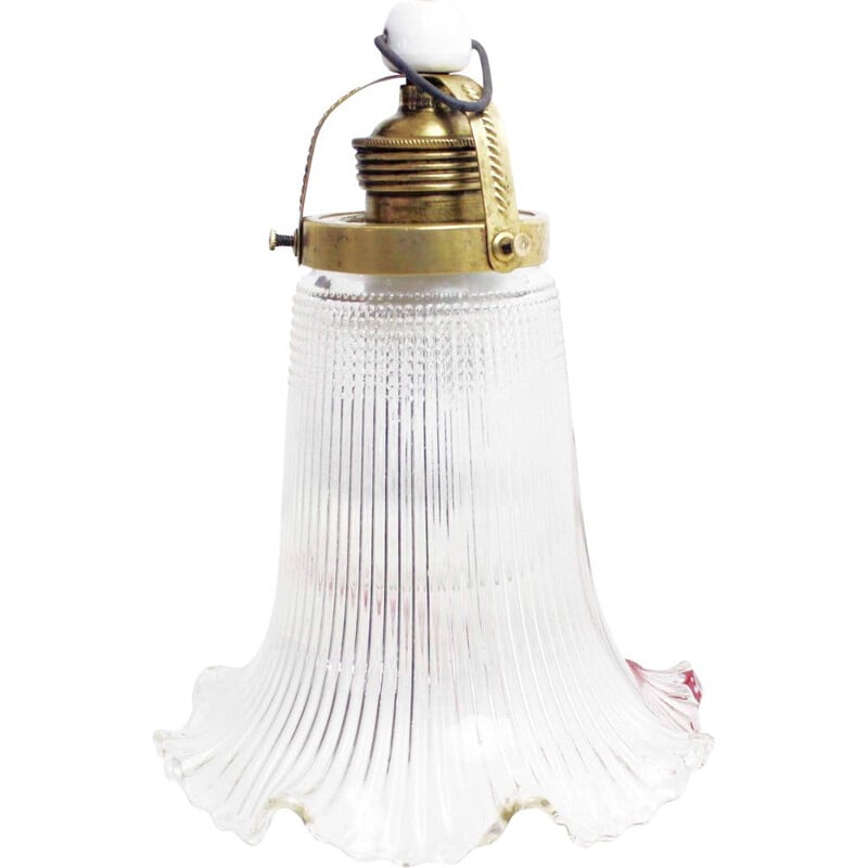 lampe baladeuse vintage en verre holophane, 1950-1960