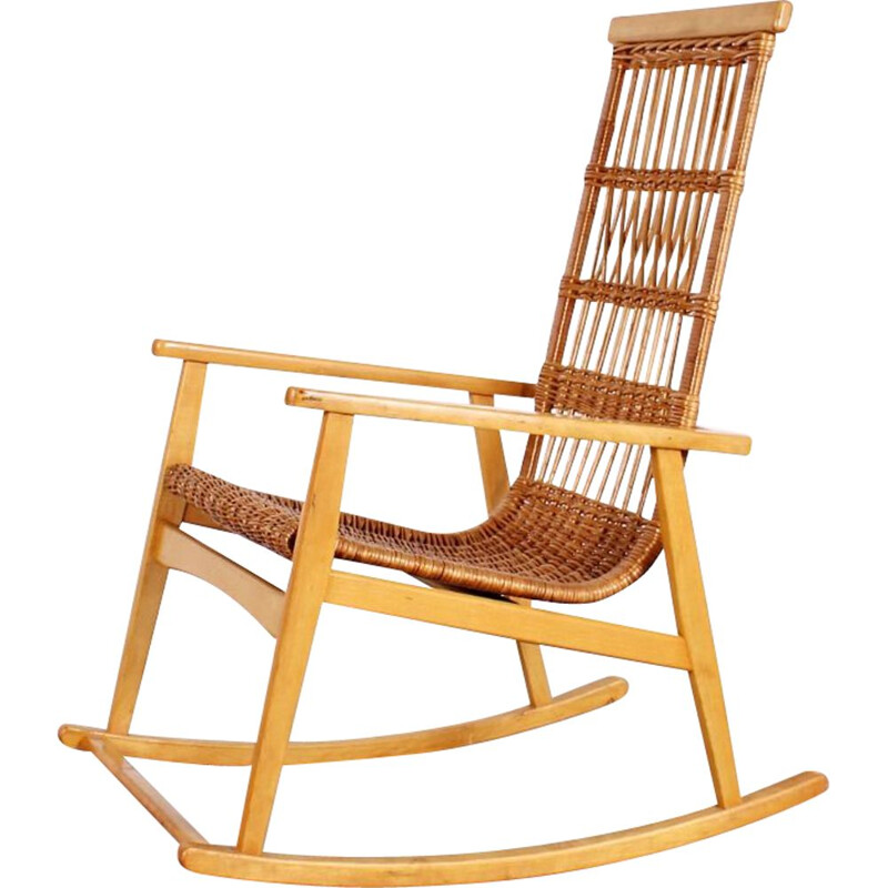 Cadeira de baloiço de madeira Vintage da Uluv