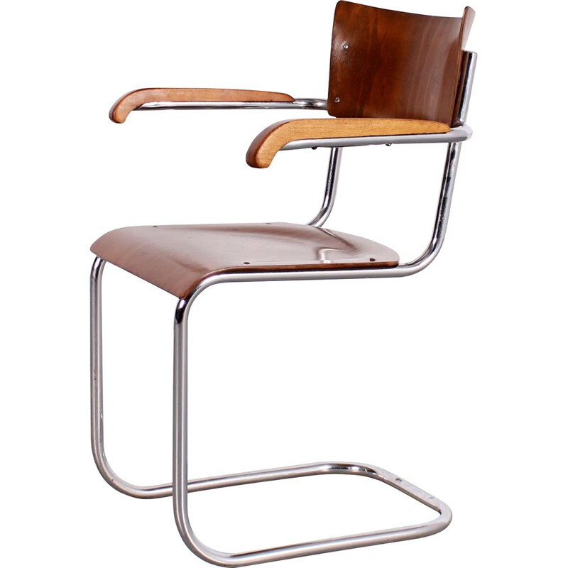 Vintage tubular dining chair by Mart Stam