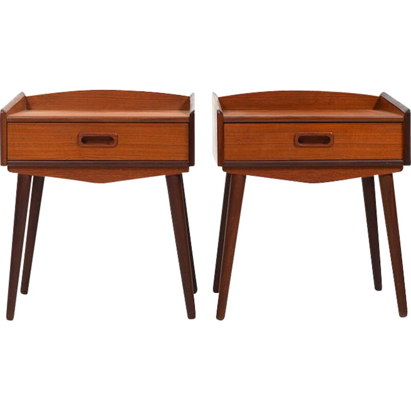 Pair of vintage Danish night stands in teak by Uhrhøj Møbelfabrik, 1950s